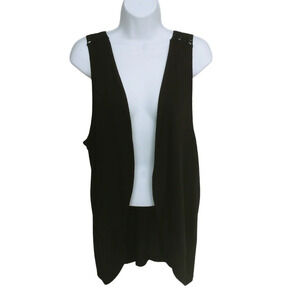 Threads Open Sleeveless Cardigan Black Lace Lightweight  XL NWT